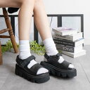 ファビーファビー FABBY FABBY. バルキーソール2ベルトサンダル (PUブラック)
