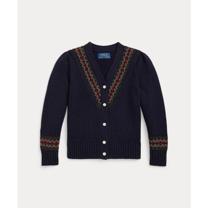 ポロ ラルフ ローレン POLO RALPH LAUREN (ガールズ 2才～6才)フェア アイル コットンブレンド Vネック カーディガン （410ネイビー）