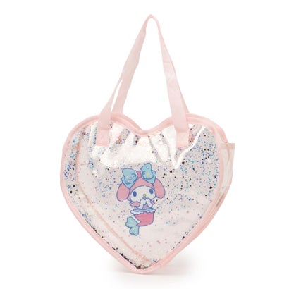 プティマイン petit main 【サンリオ】キラキラハート型クリアバッグ （L・ピンク）のサムネイル