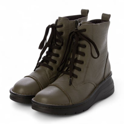 アンナマリア ANNA MALIA 【本革】アウトステッチ レースアップ ショートブーツ モールドソール （トープ）