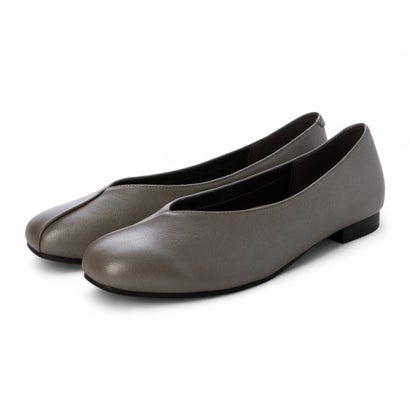 イング ing 【WEB限定】スクエアトゥVカットフラットシューズ （グレーメタリック）