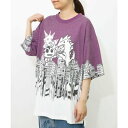スカラー ScoLar うさクマヒーローごっこ柄Tシャツ (パープル)