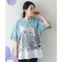 スカラー ScoLar うさクマヒーローごっこ柄Tシャツ (サックス)