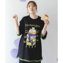 スカラー ScoLar パリティのネコとモンスター「くいしんぼう」Tシャツ (ブラック)