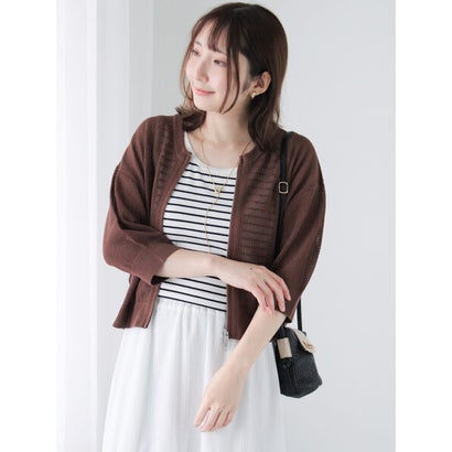 テチチ テラス Te chichi TERRASSE メッシュダブルジップカーディガン （ブラウン）