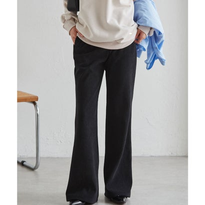 ラナン RANAN あったか裏起毛ニットコールフレアパンツ （ブラック）