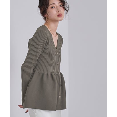 ユアーズ ur's 前後2wayペプラムニットトップス （モカ）のサムネイル