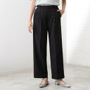 ザ ショップ ティーケー (ウィメン) THE SHOP TK(Women) 【美シルエット】2タックワイドパンツ/セットアップ可/洗濯OK (ブラック(019))