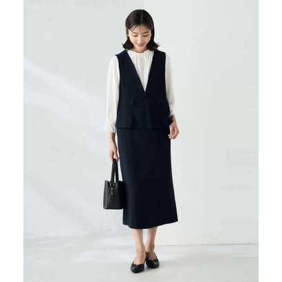 アー・ヴェ・ヴェ a.v.v ペプラムドッキングワンピース （ネイビー）