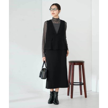 アー・ヴェ・ヴェ a.v.v ペプラムドッキングワンピース （ブラック）