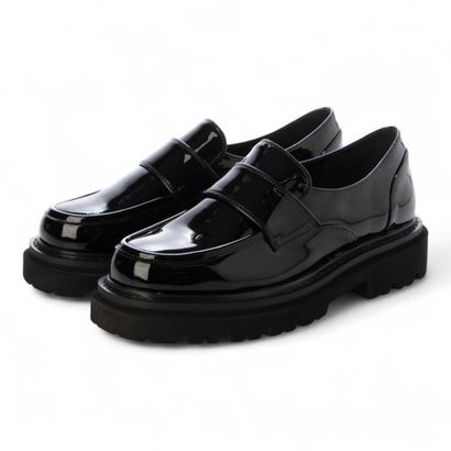 パラディクルール PARADIS COULEUR 防滑ソール撥水ローファー （ブラックエナメル）