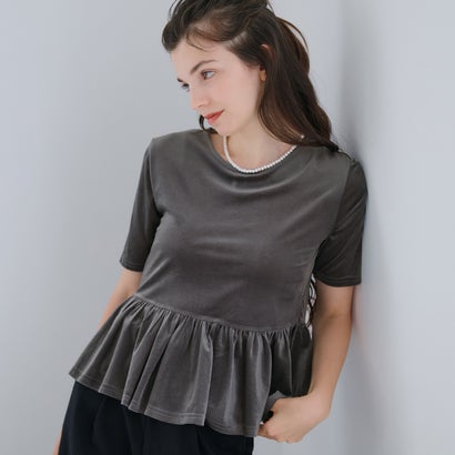 コカ coca ベロア ペプラムトップス （Charcoal）のサムネイル