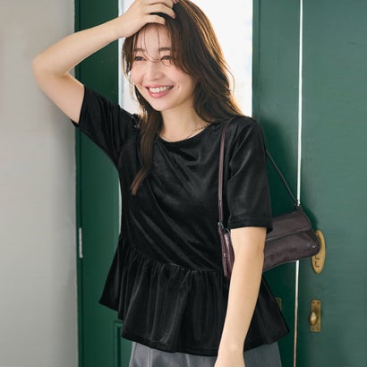 コカ coca ベロア ペプラムトップス （Black）のサムネイル