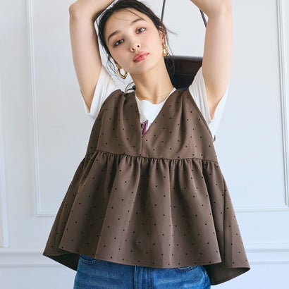 コカ coca フロッキードットペプラムベスト （Brown）のサムネイル