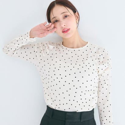 【再入荷・新色追加】コカ coca クレープシャーリングパフスリーブトップス （Dot）のサムネイル