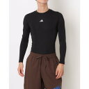 アディダス adidas メンズ フィットネス 長袖コンプレッションインナー テックフィット コンプレッション トレーニング長袖Tシャツ JE6702 (ブラック)