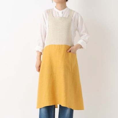 トゥーワントゥーキッチン ストア 212 KITCHEN STORE リネンバイカラースルーエプロン ヤマブキ ＜LINEN&BASIC リネンアンドベーシック＞ （その他）