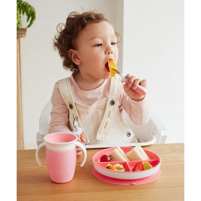 マンチキン munchkin たべたくなーる 吸盤付きプレート【返品不可商品】 （ライトピンク）