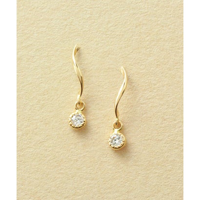 テイクアップ TAKE-UP 【Lively】K10 ヒネリライン スイングピアス( YG) （イエローゴールド）