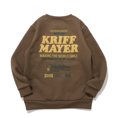 クリフ メイヤー KRIFF MAYER 裏起毛クルー(クリフラビット) （BROWN）