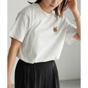 リベリー Riberry めがねキツネ胸刺繍半袖Tシャツ (オートミール)