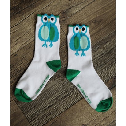 フック HOOK HOOK -original- ポップアニマルイラストルーソックス （ホワイト）