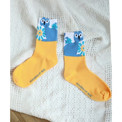 フック HOOK HOOK -original- ポップアニマルイラストルーソックス （イエロー）