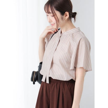 テチチ テラス Te chichi TERRASSE 【イージーケア】無地/柄アソートパール釦ボウタイブラウス （ベージュ）