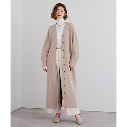 ユアーズ ur's Vネックロングニットカーディガン/ワンピース （ベージュ）