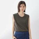 ザ ショップ ティーケー (ウィメン) THE SHOP TK(Women) 【汗染み防止】ノースリーブTシャツ【洗濯機OK/UVケア】 (スミクロ(018))