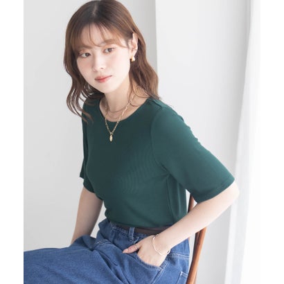 マックハウス Mac-House テレコハーフスリーブカットソー （ブラック）