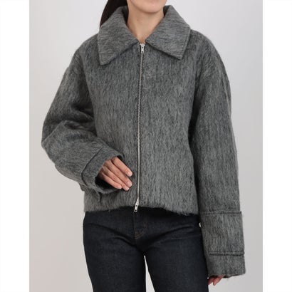 メゾンブリーズレヴール MAISON BREEZE reveur シャギー 襟付きビッグタブショートブルゾン DTK （チャ..