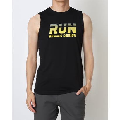 ティゴラバイビームスデザイン TIGORA by BEAMS DESIGN メンズ 陸上/ランニング ノースリーブシャツ BEAMS DESIGN ランニンググラフィックノースリーブ TRBM-3R1735TT （ブラック）
