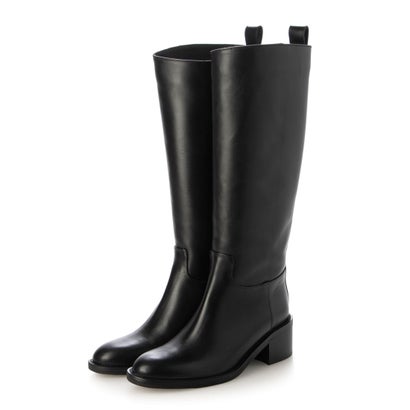 パスクッチ PASCUCCI ラウンドトウベーシックレザーロングブーツ （ブラック）