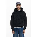 デシグアル Desigual ミッキーマウスのフーディースウェットパーカー (グレー/ブラック)