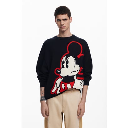 デシグアル Desigual ミッキーマウスニットセーター (グレー/ブラック)