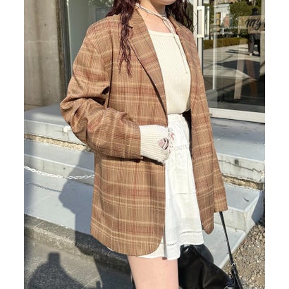 パル PAL 【Kastane】ジャガードチェックジャケット （brown）