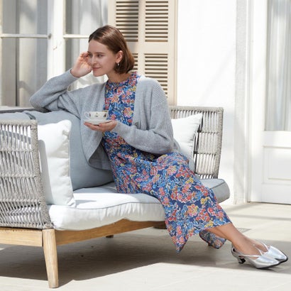 ローラ アシュレイ LAURA ASHLEY 【WEB限定／洗える】ハニーボーン柄 ワンピース （ブルー(192)）