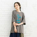 サブストリート マイスタンダード sabstreet my standard 【sabstreet bis】【web限定】15号(3L) サガラロゴ刺繍5分丈プルオーバー (チャコール)