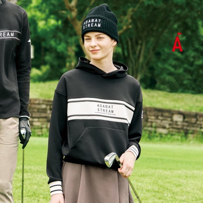 アダバット ストリーム ADABAT STREAM ライトスムースフロントロゴフーディー （ブラック(019)）
