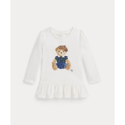 ポロ ラルフ ローレン POLO RALPH LAUREN (ベビー)Polo ベア コットン ロングスリーブ ペプラム Tシャツ （100ホワイト）