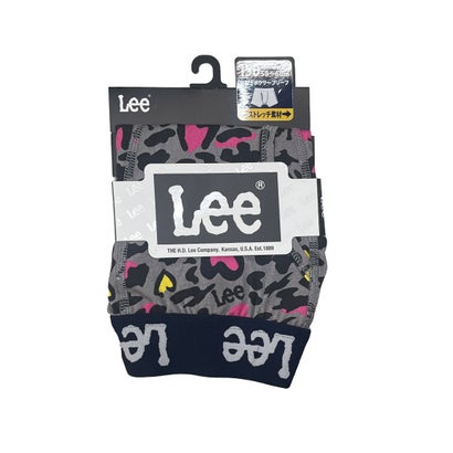 Lee（リー）ヒョウ柄 前開きボクサーブリーフ （グレー）【交換・返品不可】