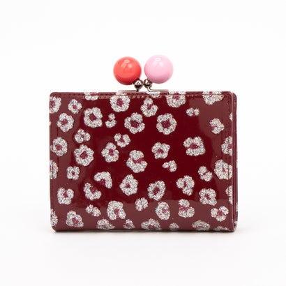 ツモリチサト キャリー tsumori chisato CARRY グリッターフラワー がま口 2つ折り財布 （ボルドー）(4)
