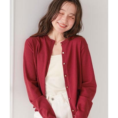 ティティベイト titivate なめらか手触りカシミヤタッチニットカーディガン （レッド）