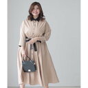 カワイイ CAWAII オシャレに差がつくバイカラーシャツワンピース (ベージュ)