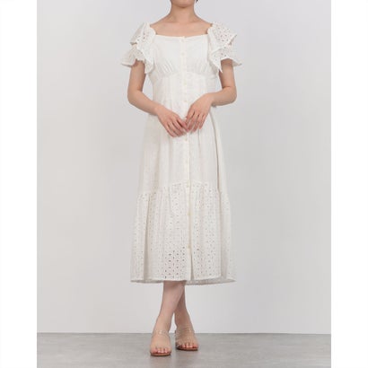 チーク Cheek 刺繍ノースリーブワンピース （OFF WHITE）