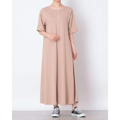 ドゥ アルシーヴ DOUX ARCHIVES 配色ステッチバックオープンワンピース (MOCHA)