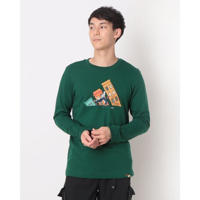 アディダス adidas メンズ 長袖Tシャツ ドゥードゥルハントスケート長袖グラフィックTシャツ KD5139 （collegiate green）