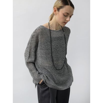 アーガ Aga 2WAY透かし編み和紙ニットPO （ブラック）