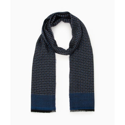 ダーバン D'URBAN ジャカードミニチェックストール （ブルー）